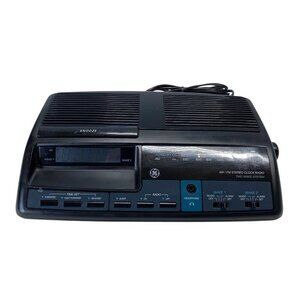 Vintage GE 7-4664B AM/FM Stereo Clock Radio With Dual Wake System & Snooze